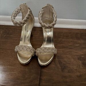 Gold Braided Strap Heels by Kenneth Cole